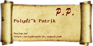 Polyák Patrik névjegykártya