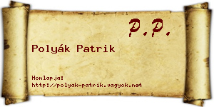 Polyák Patrik névjegykártya
